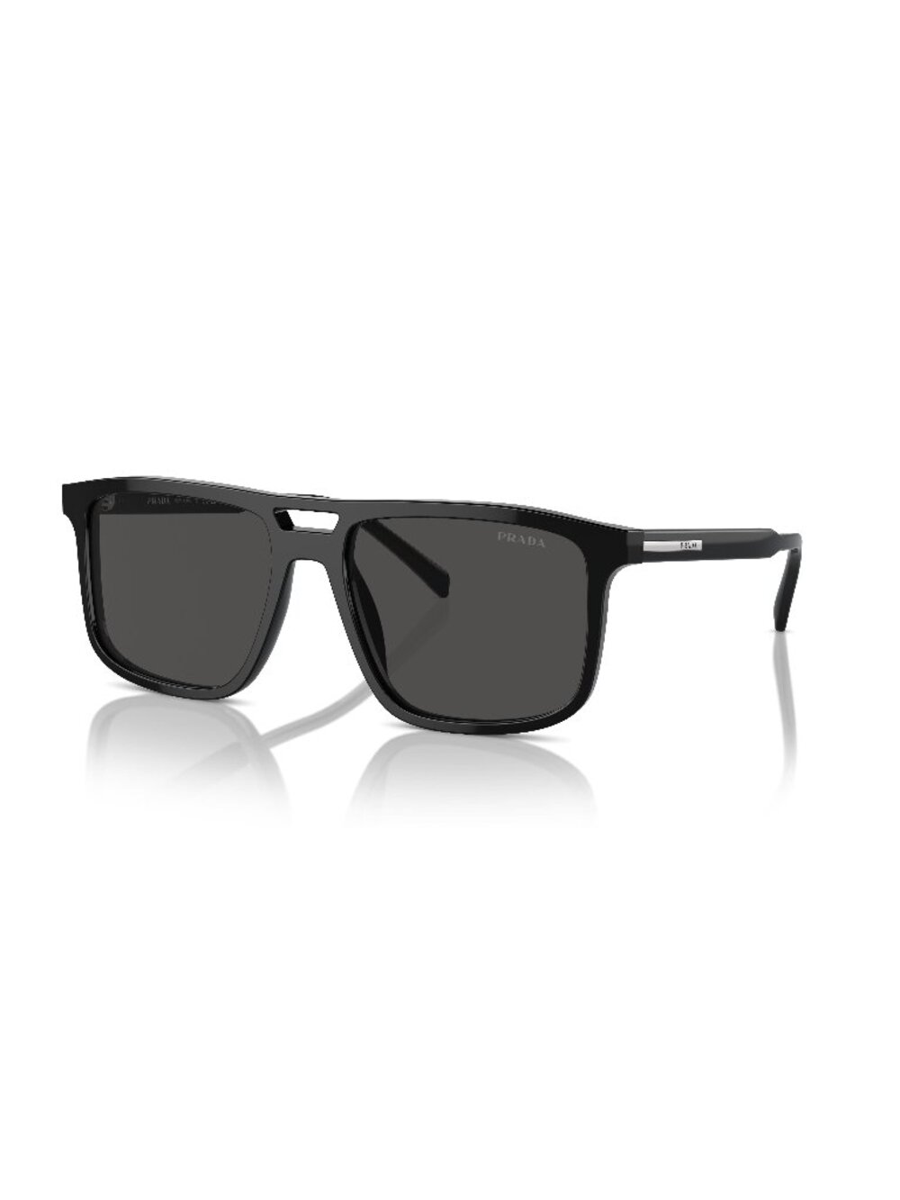 New Prada Men's Sunglasses Black Square Grey Lens Acetate Frame PR A22S 16K08Z